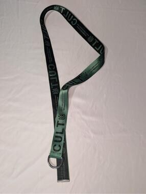 CULT Belt Green Black Webbing D-Ring Closure "You Can Do Epic Sh*t" Graphic...